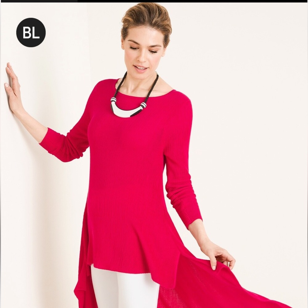 Chicos Asymmetrical-Hem Sweater